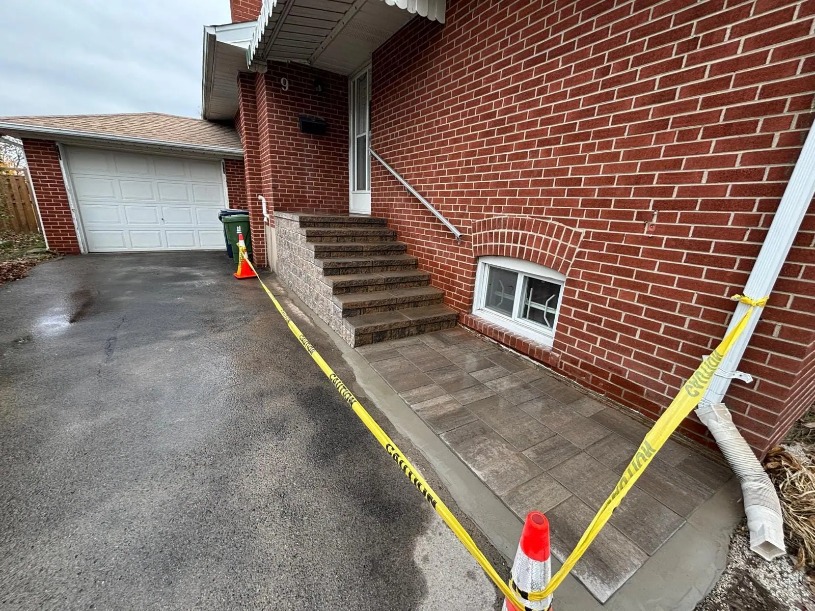 Landing area prepared and cordoned off ahead of paving